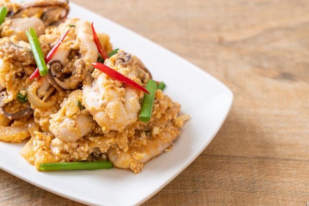 Stir-Fried Squid or Octopus with Salted Eggs