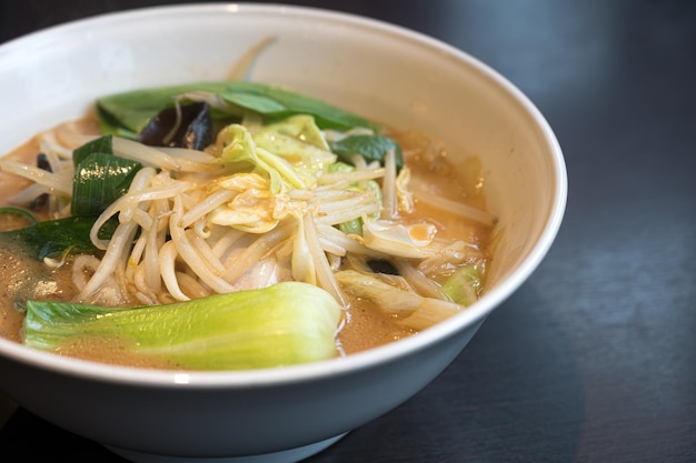 Stir-fried vegetables miso ramen