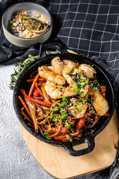 Stir fry noodles with vegetables chicken Wok noodles