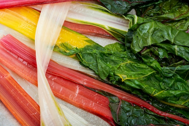 Stirfried chard on a plate