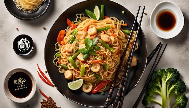 StirFried Noodles with Vegetables and Soy Sauce