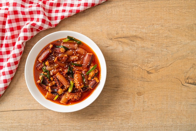 Stirfried squid or octopus with Korean spicy sauce