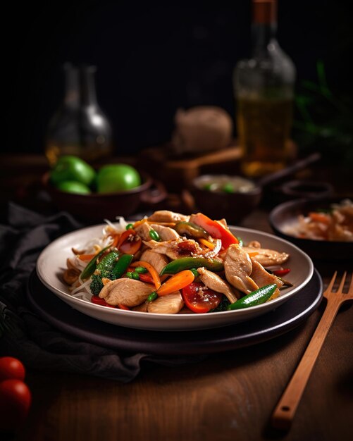 Stirfry chicken with vegetables