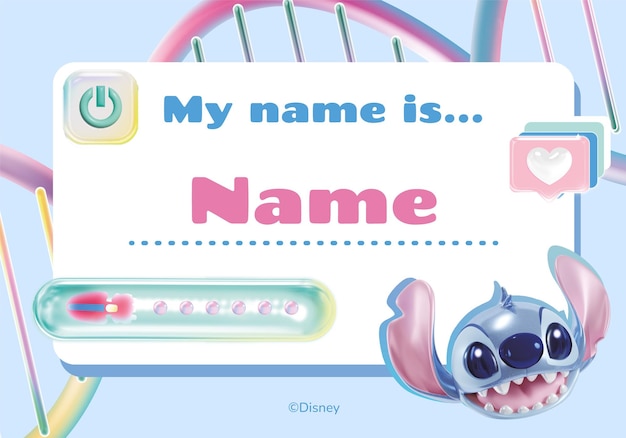 Stitch School Name Tag