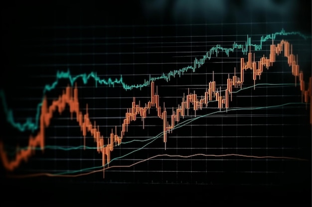 a stock chart with a line graph on it stock market or forex trading grap