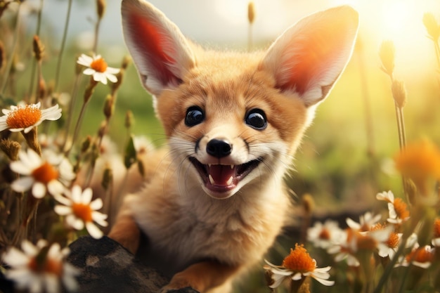 Stock of a cute happy animal possing