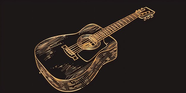 stock image of a guitar on a simple isolated background and an image