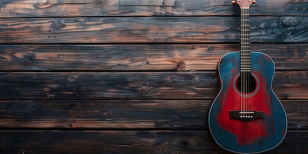 stock image of a guitar on a simple isolated background and an image