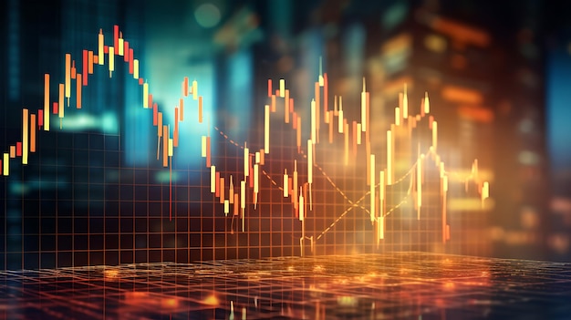 Stock market and candlestick chart suitable for financial investment concept Business Candle stick graph chart of stock market investment trading