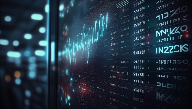 Stock market chart on computer display created with ai tools