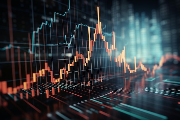 Stock market chart or trading graph concept Generative AI