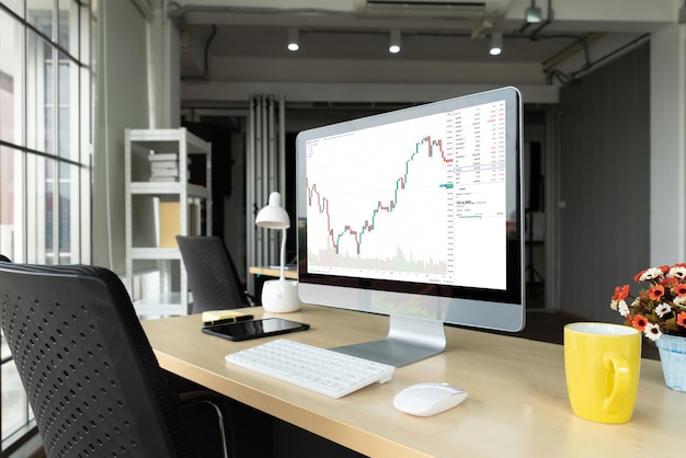 Stock market data chart analysis by ingenious computer software