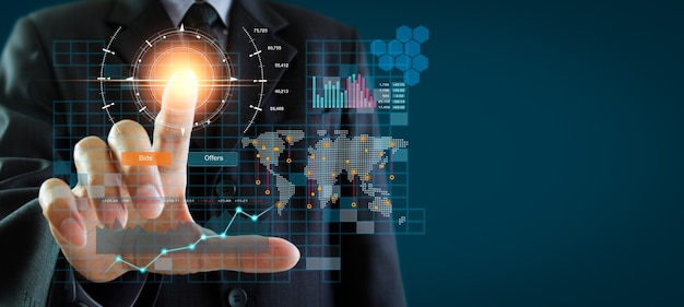 Stock market or forex trading graph and candlestick chart suitable for financial investment concept