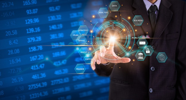 Stock market or forex trading graph and candlestick chart suitable for financial investment concept