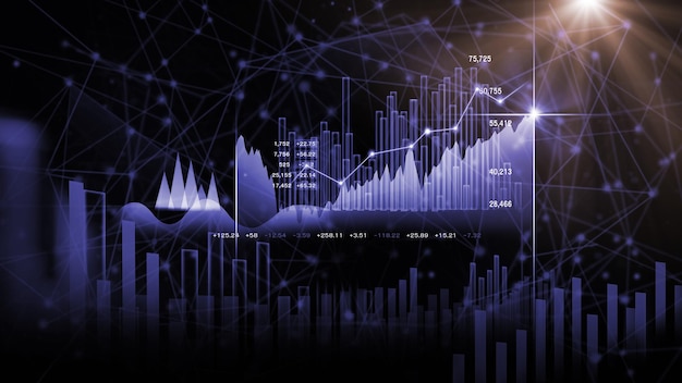 Stock market or forex trading graph and candlestick chart suitable for financial investment concept