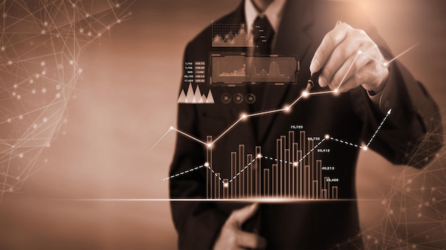 Stock market or forex trading graph and candlestick chart suitable for financial investment concept