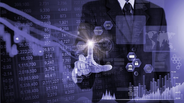 Stock market or forex trading graph and candlestick chart suitable for financial investment concept.