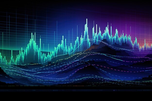 Stock market or forex trading graph chart suitable for financial investment finance background