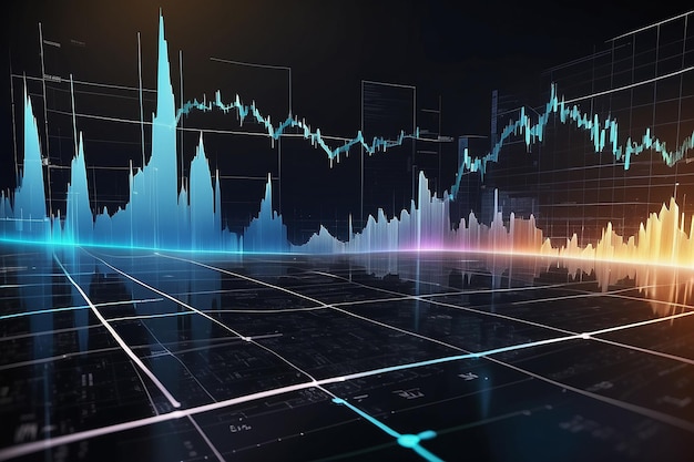 Stock market or forex trading graph in futuristic concept with copyspace suitable