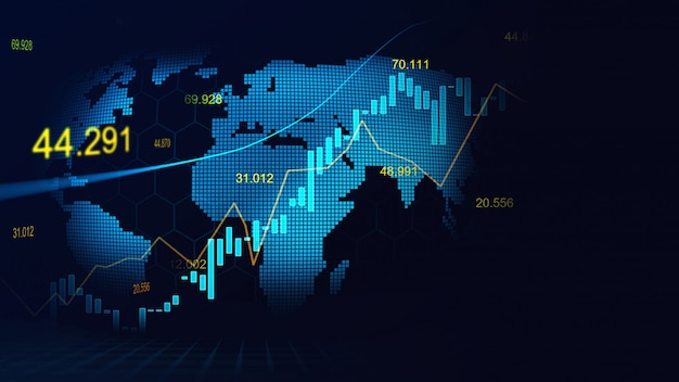 Stock market or forex trading graph