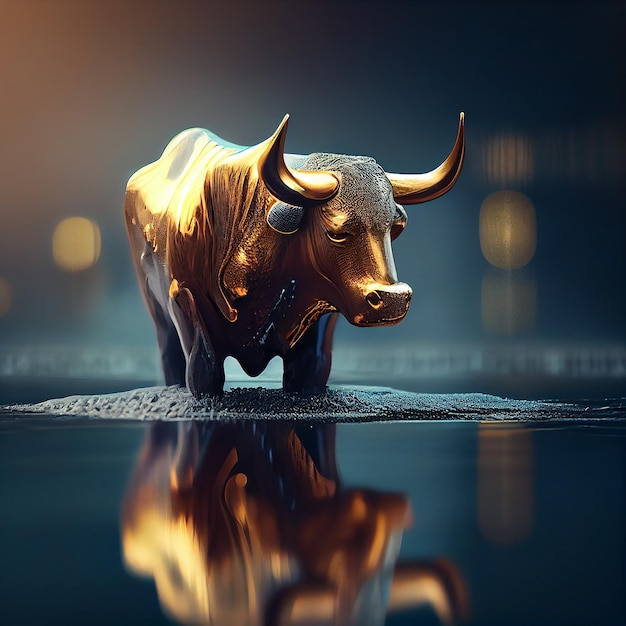 Stock market gold bull market trading conceptgenerative ai