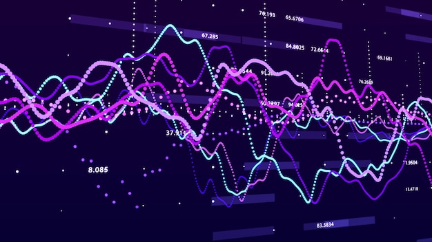 Stock market graph Big data visualization investment graph concept 3d rendering