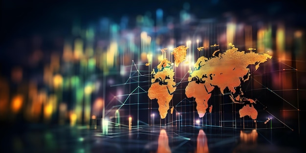 Photo stock market graph shows how global events impact stock prices concept stock market trends global events impact on prices investment strategies financial markets