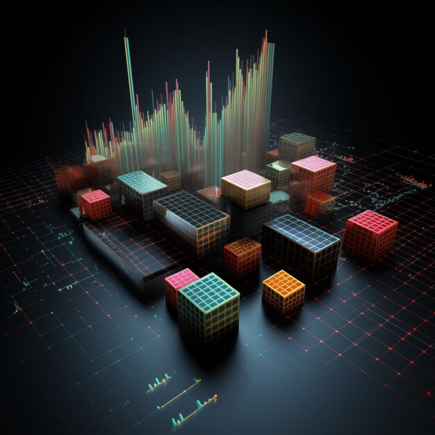 Stock market graphic stonks 3d