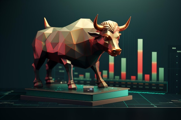 Stock market illustration 3d