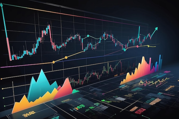 Stock market investment trading graph in graphic concept suitable for financial