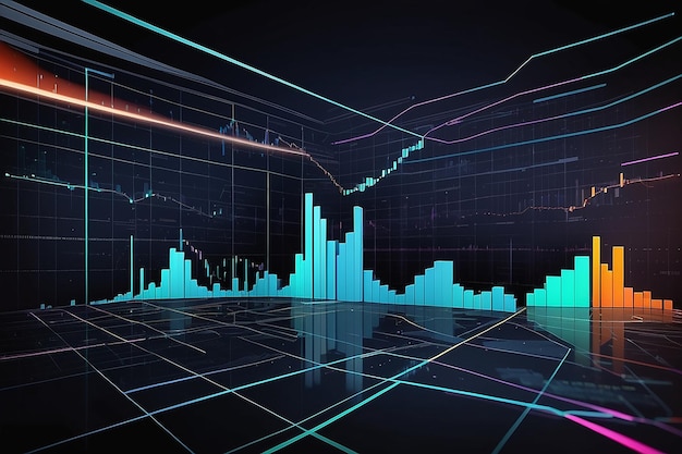 Stock market investment trading graph in graphic concept suitable for financial