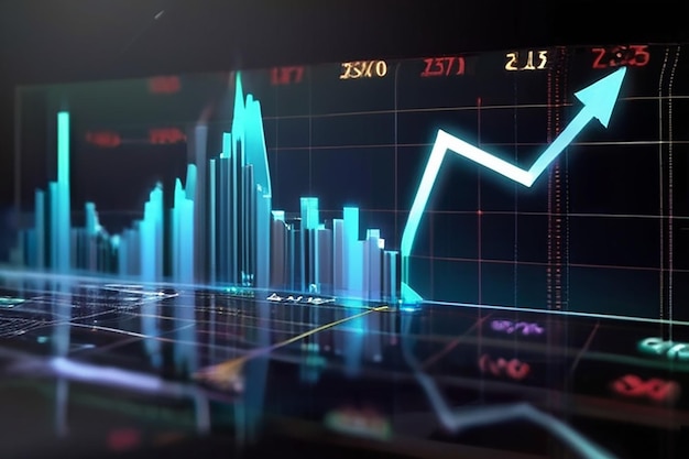 Stock market investment trading graph in graphic concept suitable for financial