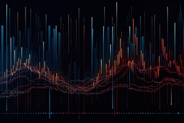 Stock market price graph of shares cryptos and financial assets Forex Generative AI