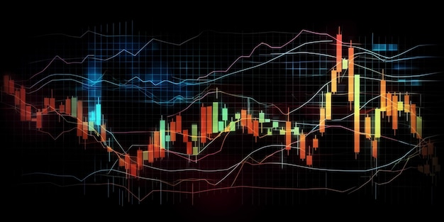 Stock market and trading digital graph