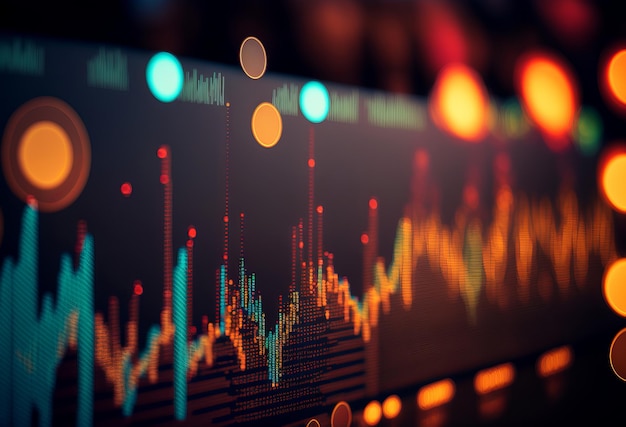 Stock market trading investment candlestick graph Finance and economy concept Generative ai