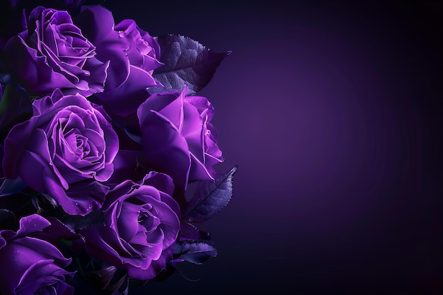 Photo stock photo of black background dark purple roses purple petals purple rose leaves purple color purp