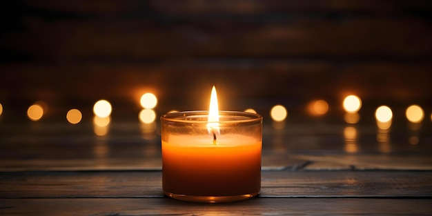 Stock photo of a dark room with a single lit candle Concept Ambiance Illumination Solitude Spiritual Candlelight