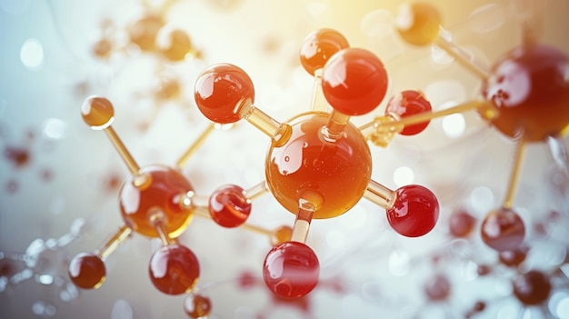 A stock photo for design depicting a 3D illustration of a molecule model