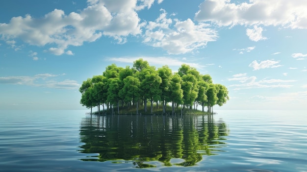 Stock Photo for Design depicting an island with a floating grove in the air