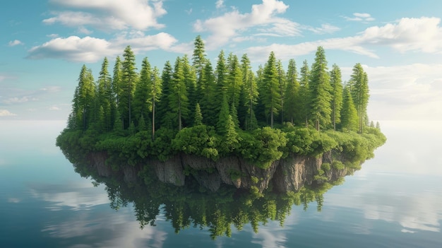 Stock Photo for Design featuring an island with a floating forest in the air