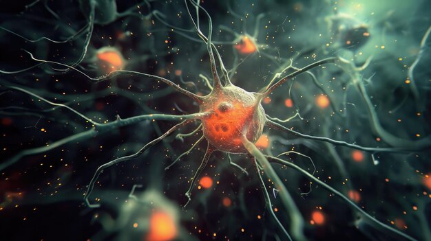 Stock Photo for Design showcasing a digital illustration of neurons