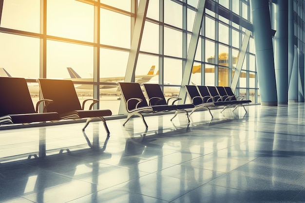 stock photo of empty Airlines Airports photography Generated AI