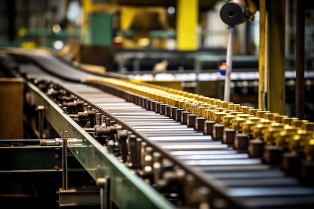 stock photo of inside factory conveyor belt production Generative AI