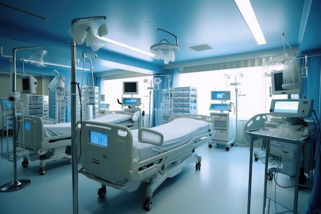 stock photo of inside intensive care unit in hospital Generative AI