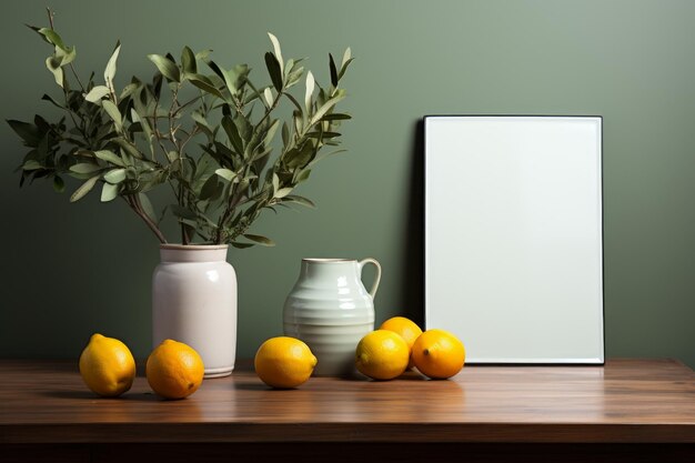 Stock Photo of a Kitchen with blank frame for a mockup