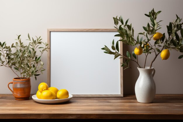 Stock Photo of a Kitchen with blank frame for a mockup