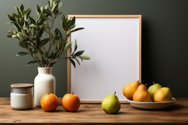 Stock Photo of a Kitchen with blank frame for a mockup