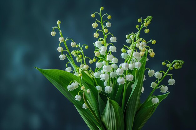 Photo stock photo of lily of the valley dark background professional photography ar 32 style raw stylize 2