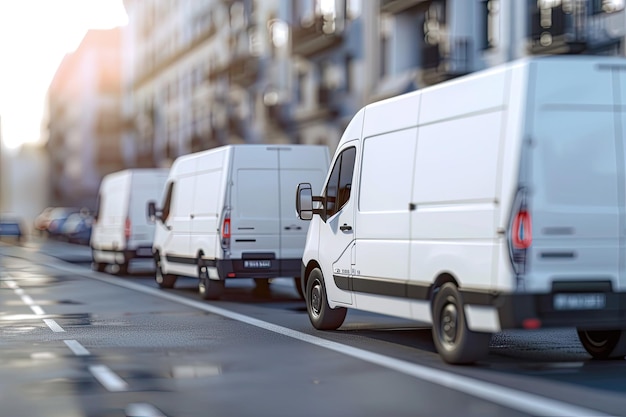 Photo stock photo of logistics business with delivery vehicles