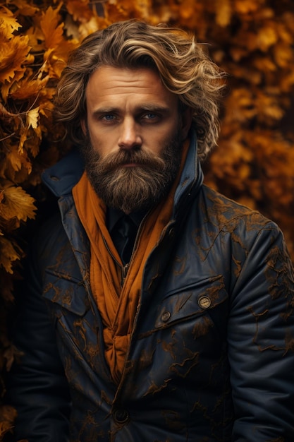 Photo stock photo of portrait of a man autumn mood